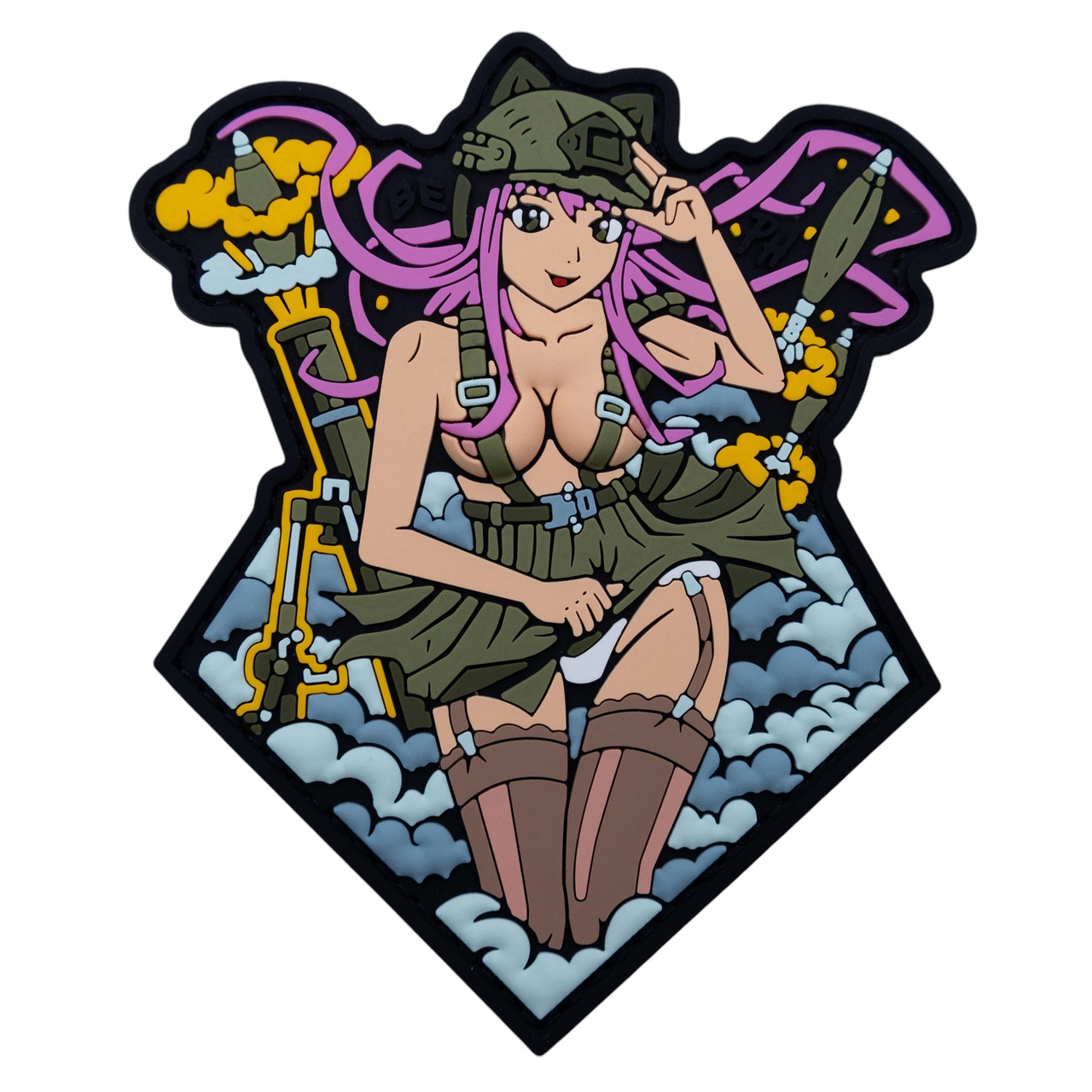 ПВХ Патч (шеврон) "Anime Girl" Рожева Brand Element