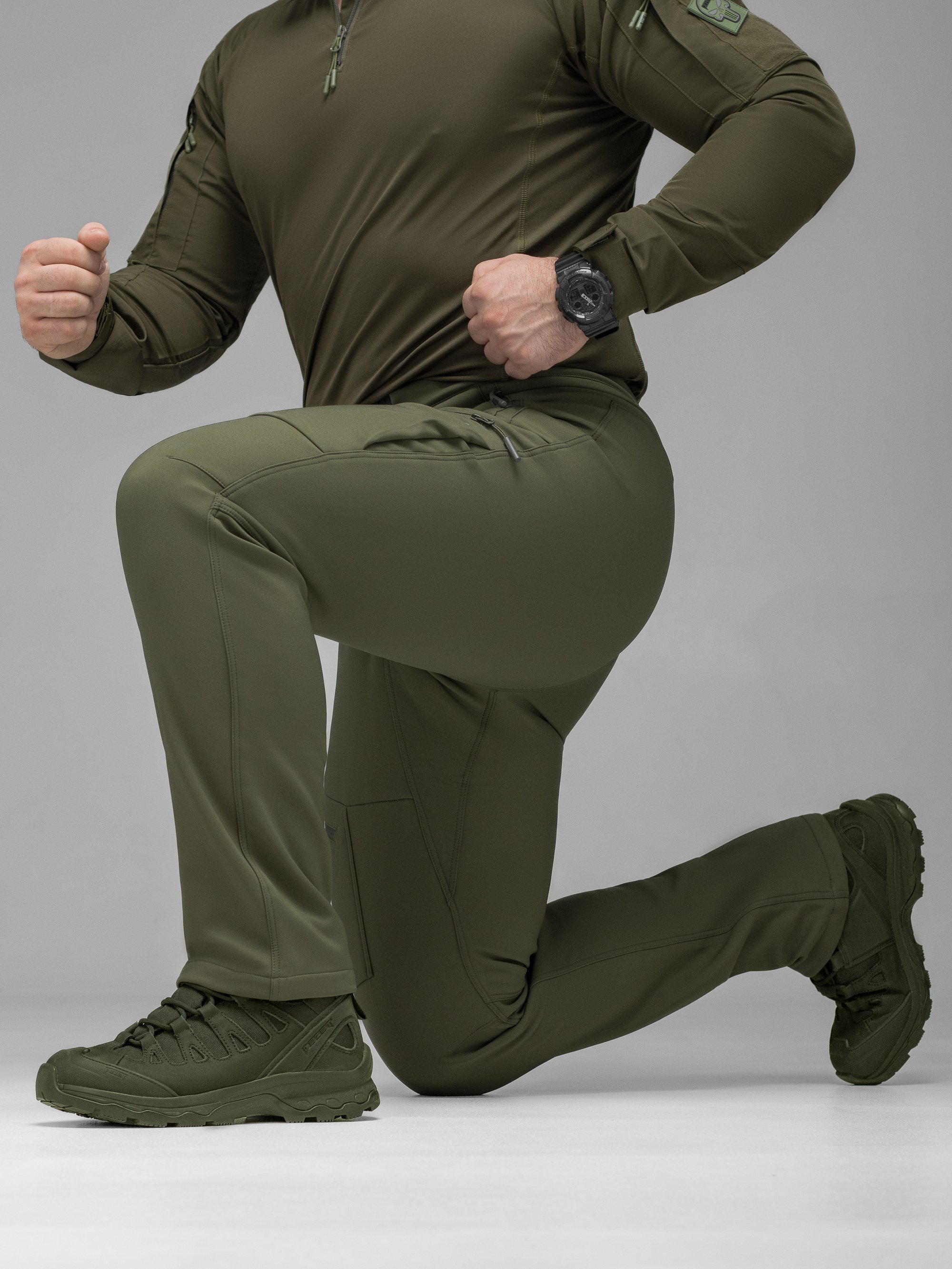 Штани карго тактичні Softshell BEZET Techwear хакі - Фото 8