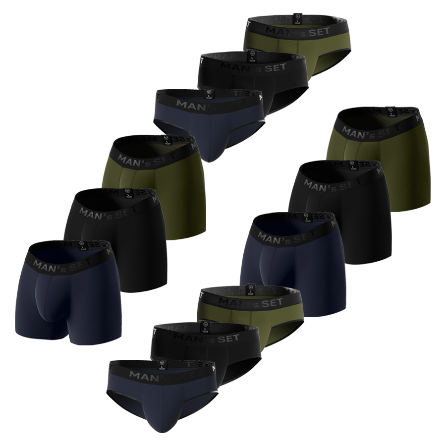 Комплект трусів MIX Intimate/ Slips Black Series, 12шт MansSet