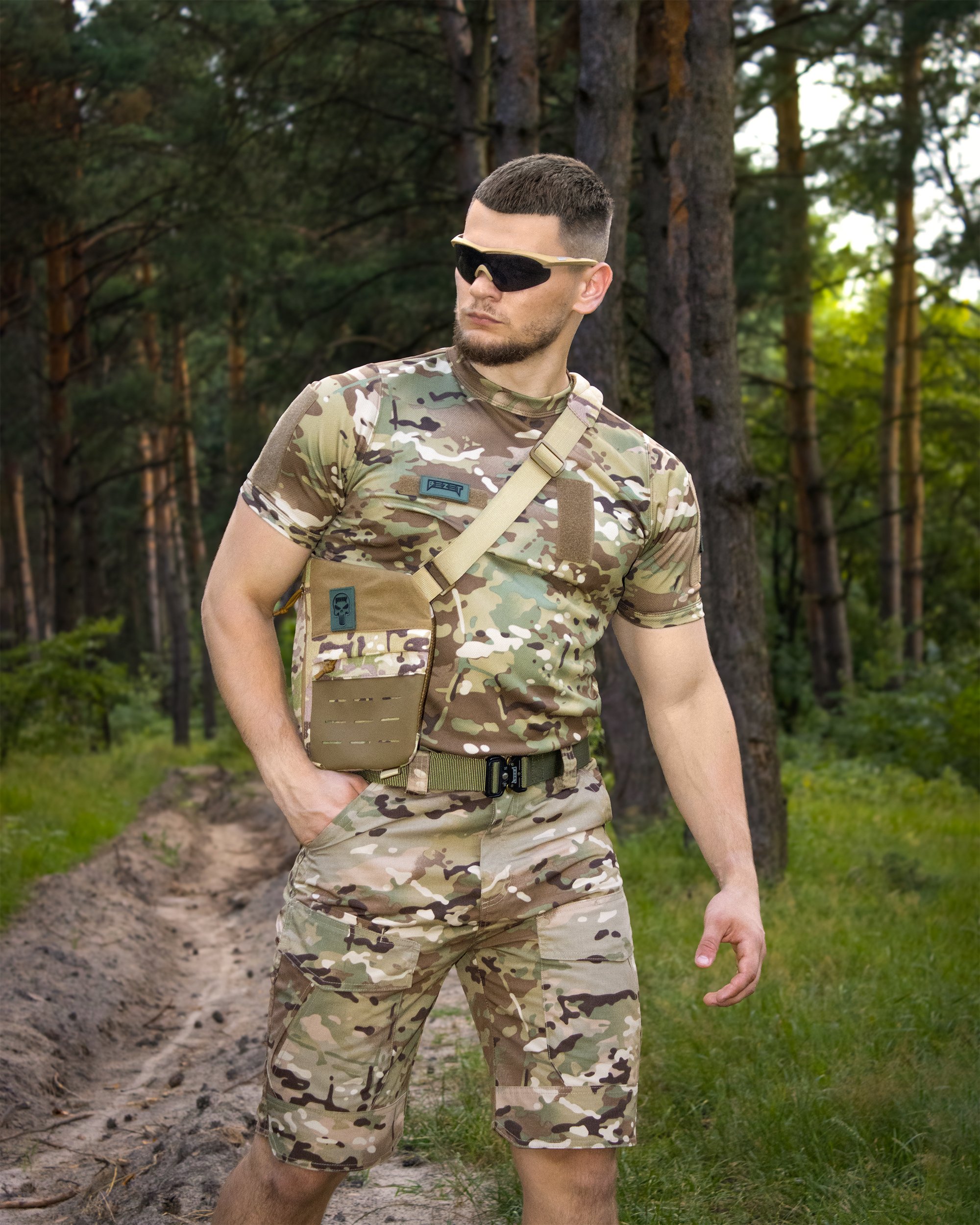 КОМПЛЕКТ (ФУТБОЛКА ШВИДКОСОХНУЧА ТАКТИЧНА BEZET МУЛЬТИКАМ, ШОРТИ КАРГО ТАКТИЧНІ BEZET MILITARY МУЛЬТИКАМ) - Фото 3
