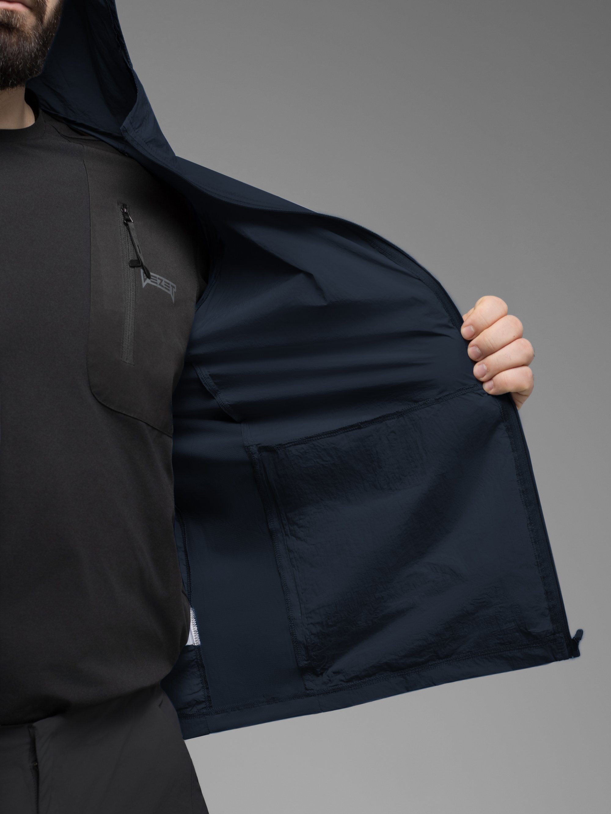 Куртка вітрівка BEZET Solguard UV 100 синій - Фото 30