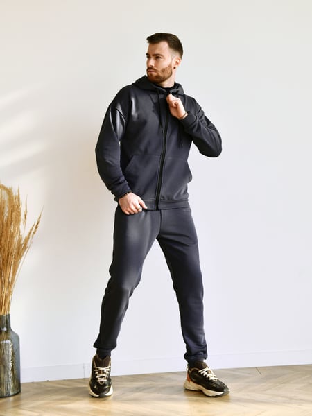 Чоловічий костюм на блискавці TM Zipper Petlia Попелястий