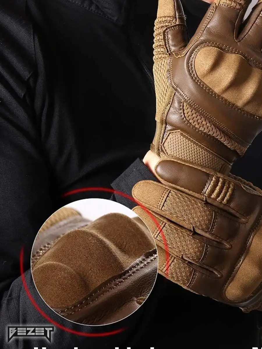 Рукавиці тактичні BEZET Hawk пісочний - Фото 12