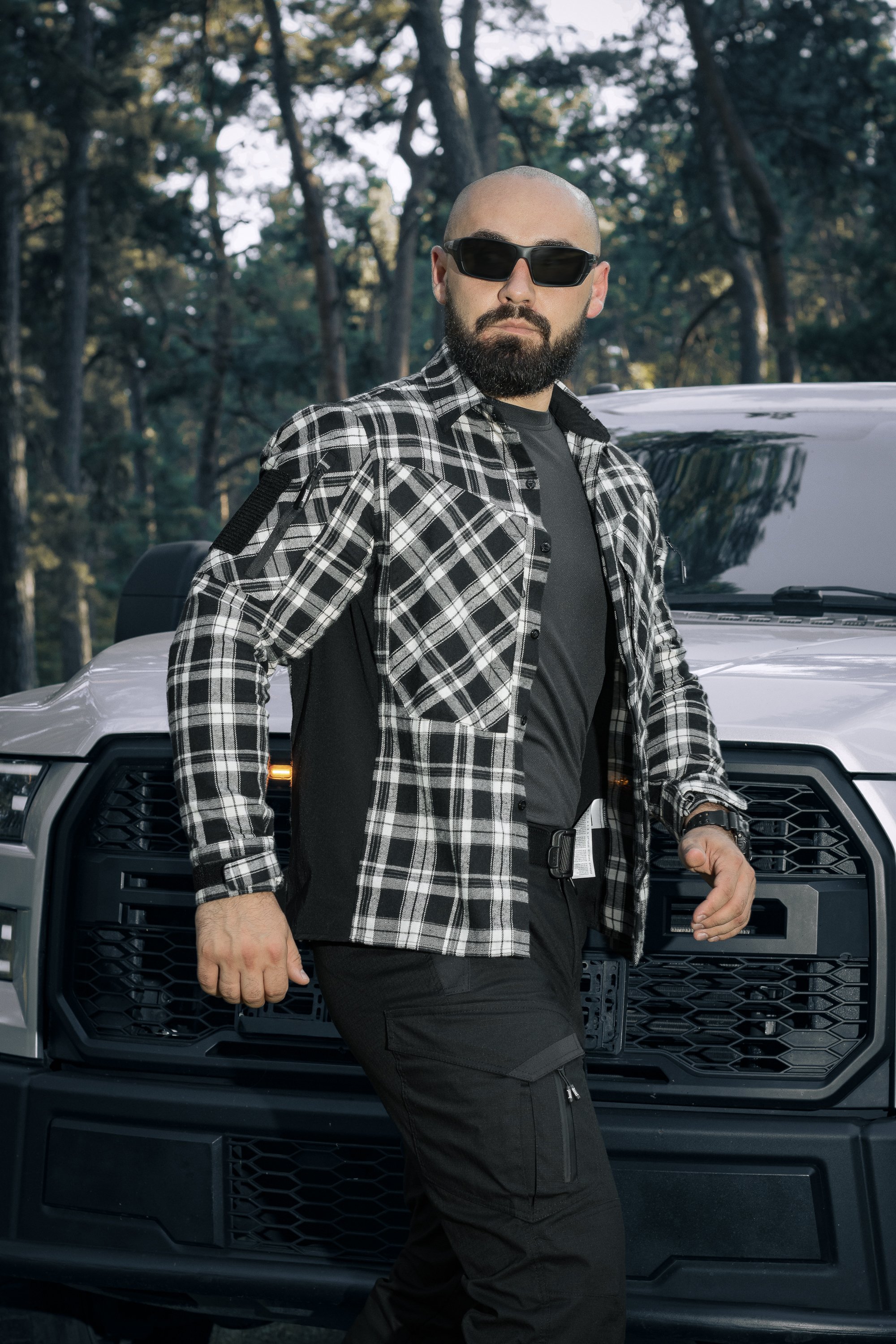 Сорочка фланелева BEZET Defender чорний/білий - Фото 30