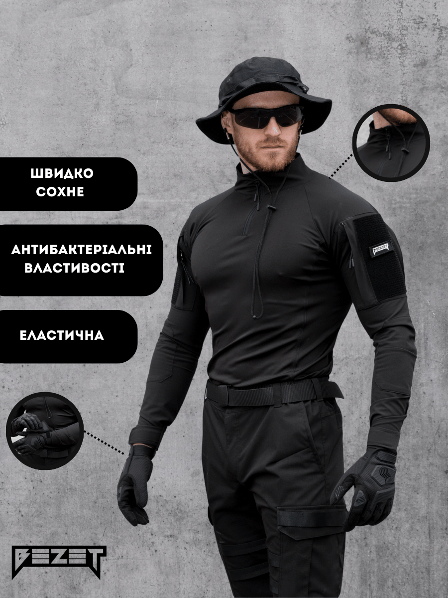 Рубашка тактическая мужская BEZET Combat черный - Фото 15