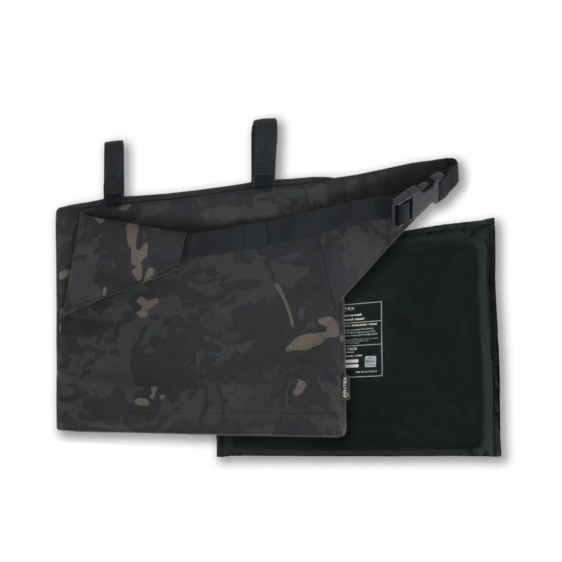 Каремат-сидушка з балістичним пакетом 1 клас захисту Militex 20mm Cordura Black Multicam KIBORG