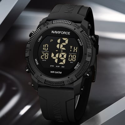 Чоловічий водостійкий тактичний годинник Naviforce Europe Black - Фото 4
