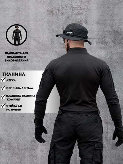 Сорочка тактична чоловіча BEZET Combat чорний - Фото 17