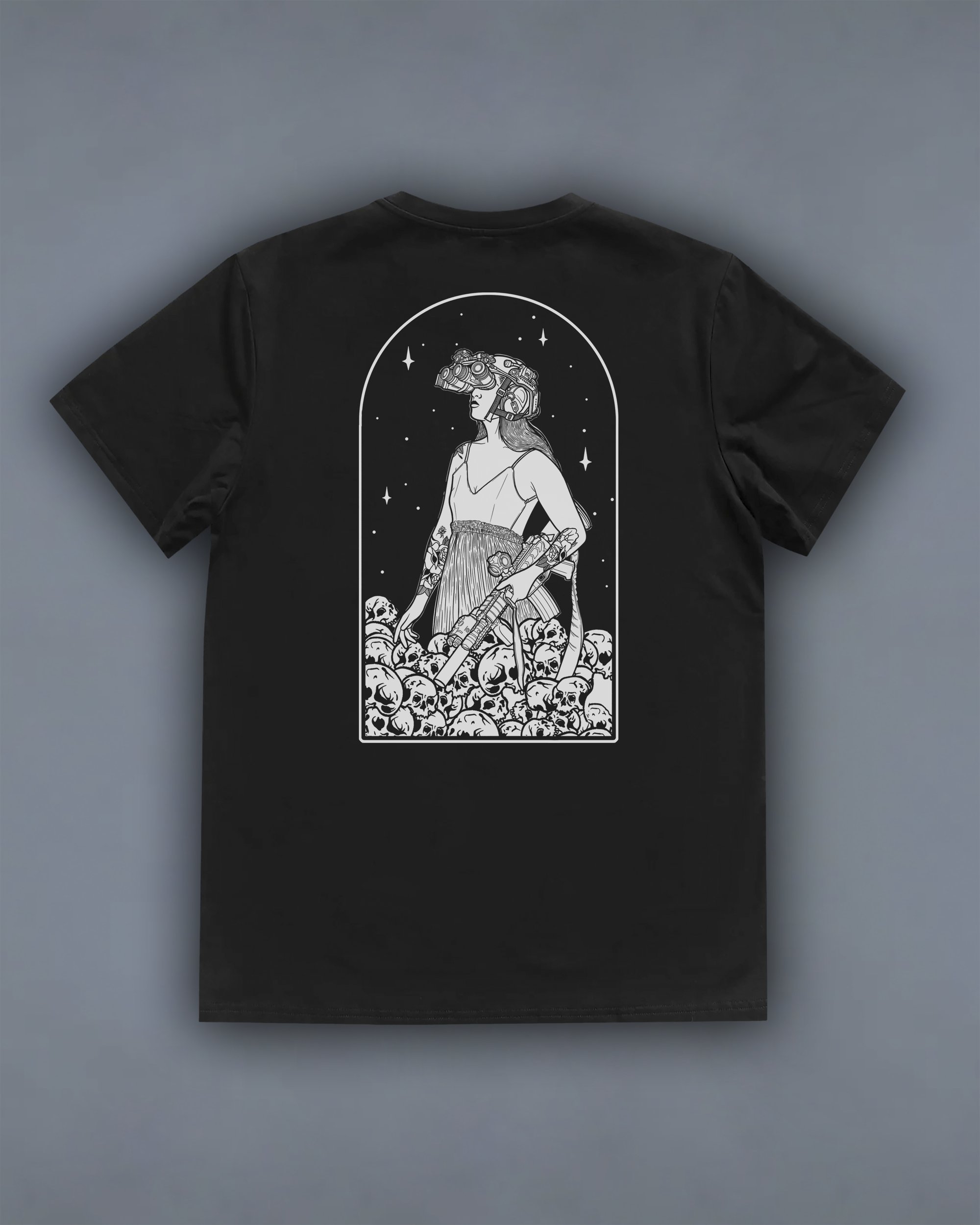 Футболка с принтом Skulls Maiden черная We feel