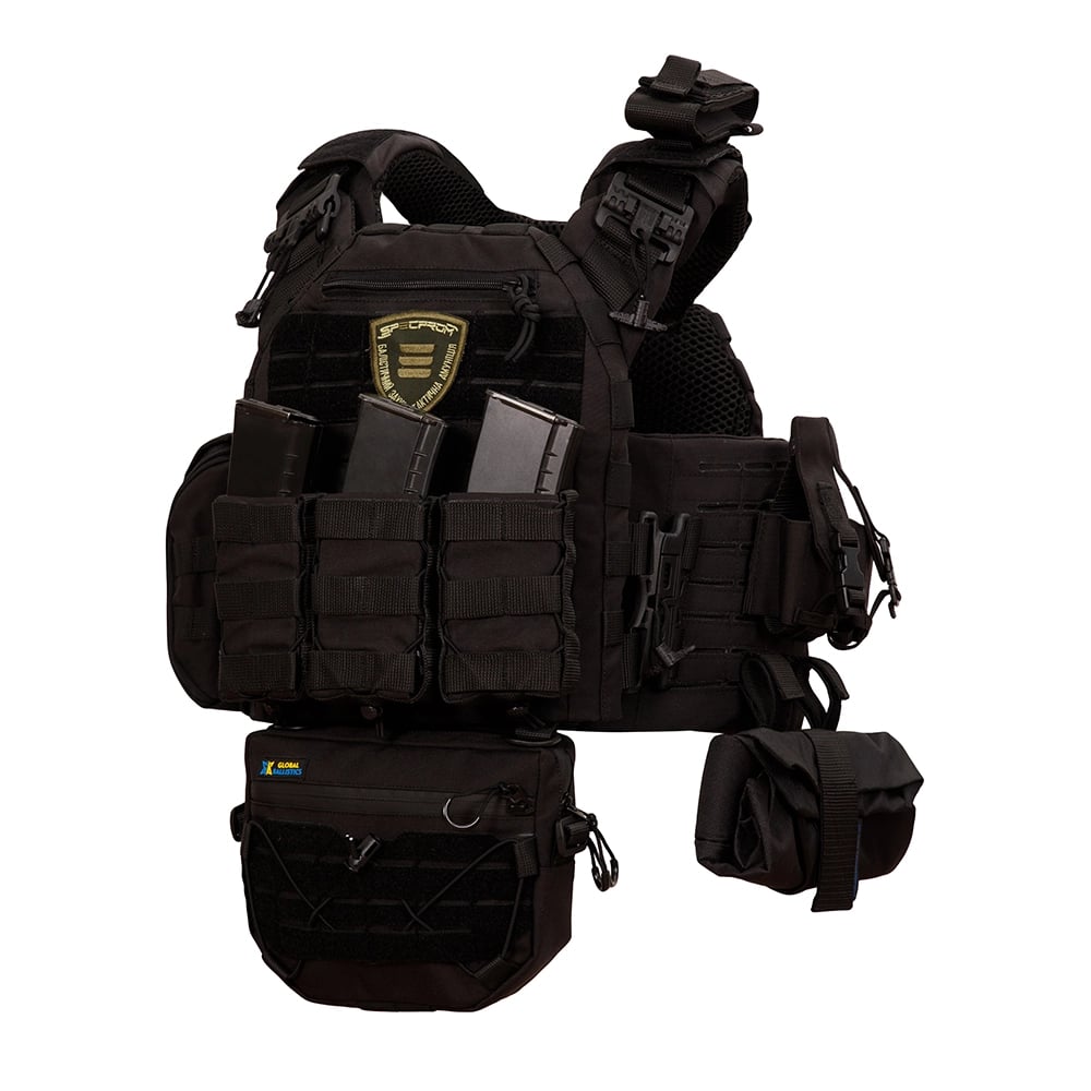 Плитоноска SPECPROM WARMOR Gen.5 V2 з повним комплектом підсумків Чорний (без плит) (00000003749) СПЕЦПРОМ КР