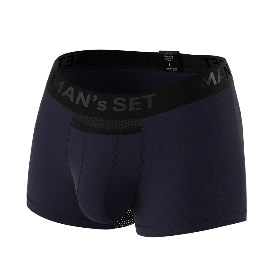 Мужские анатомические боксеры из хлопка с сеткой, Anatomic Classic Light, Black Series, темно-синий MansSet