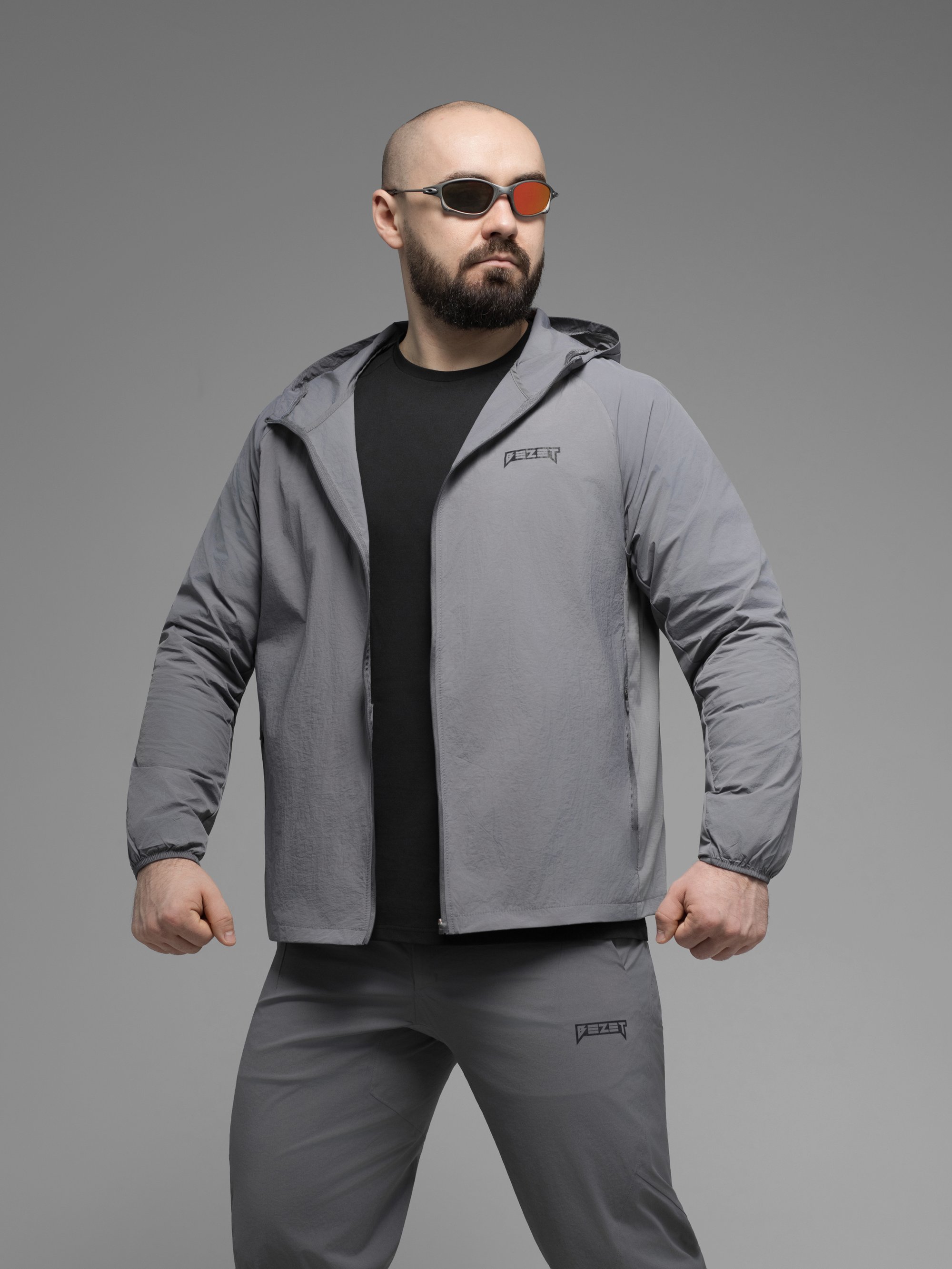 Куртка вітрівка BEZET Solguard UV 100 сірий - Фото 16