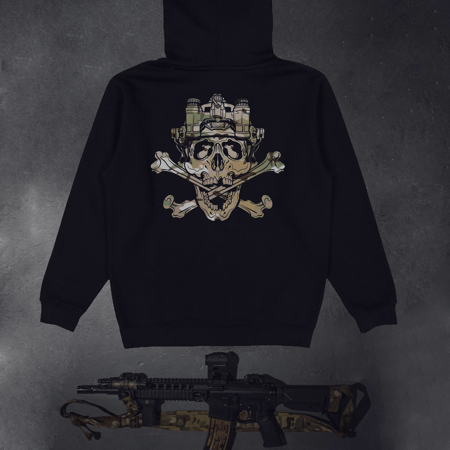Худі утеплене з принтом Jolly Roger ver.2 чорне