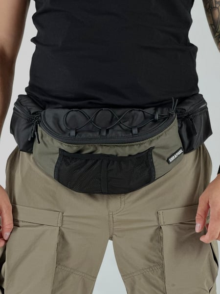 Сумка поясна SHRAPNEL RaiderPro gen.2 black-khaki, бананка чорна-хакі