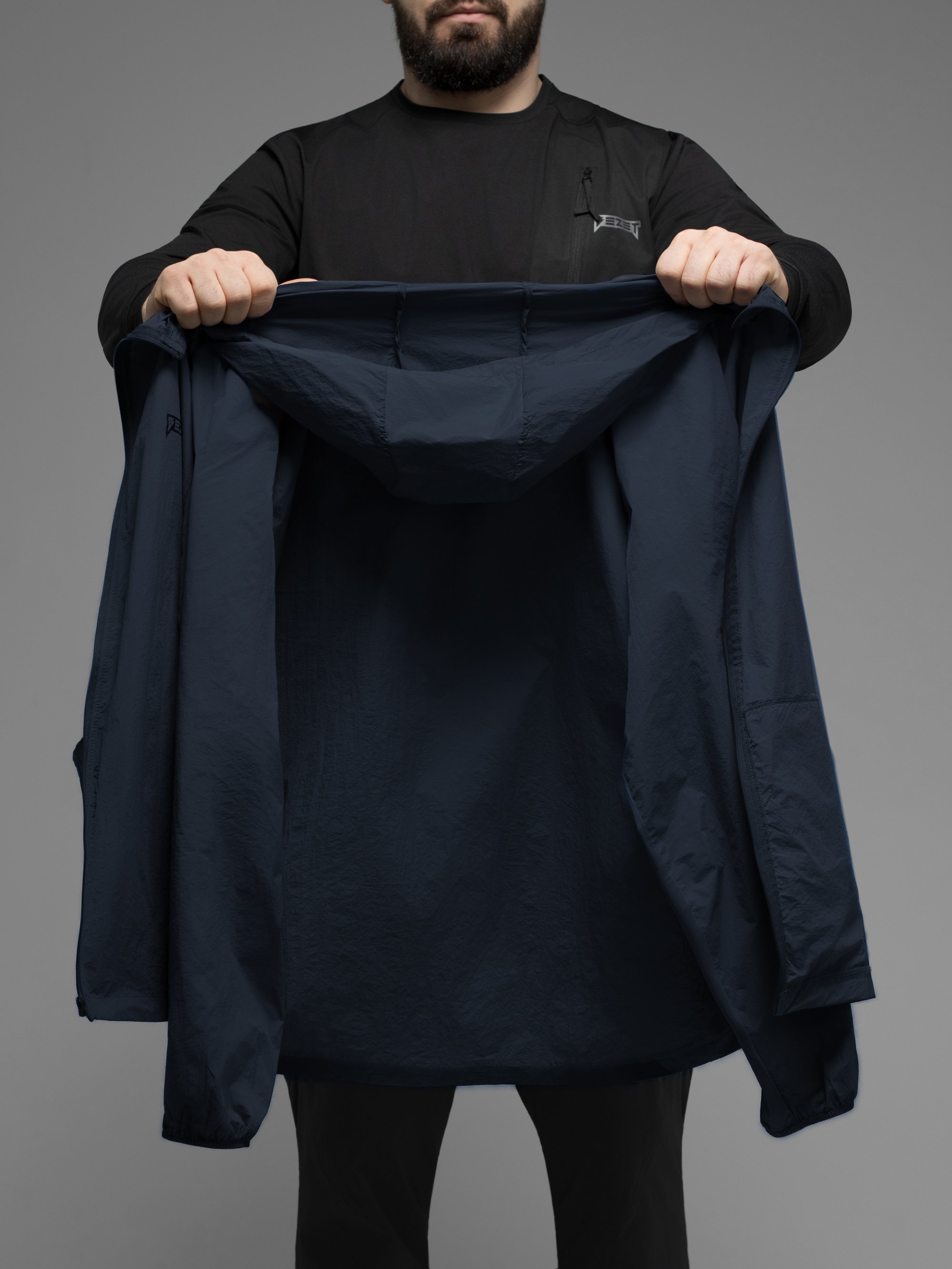 Куртка вітрівка BEZET Solguard UV 100 синій - Фото 31