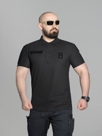 Футболка поло тактична BEZET Поліція рефлектив чорний - Фото 8