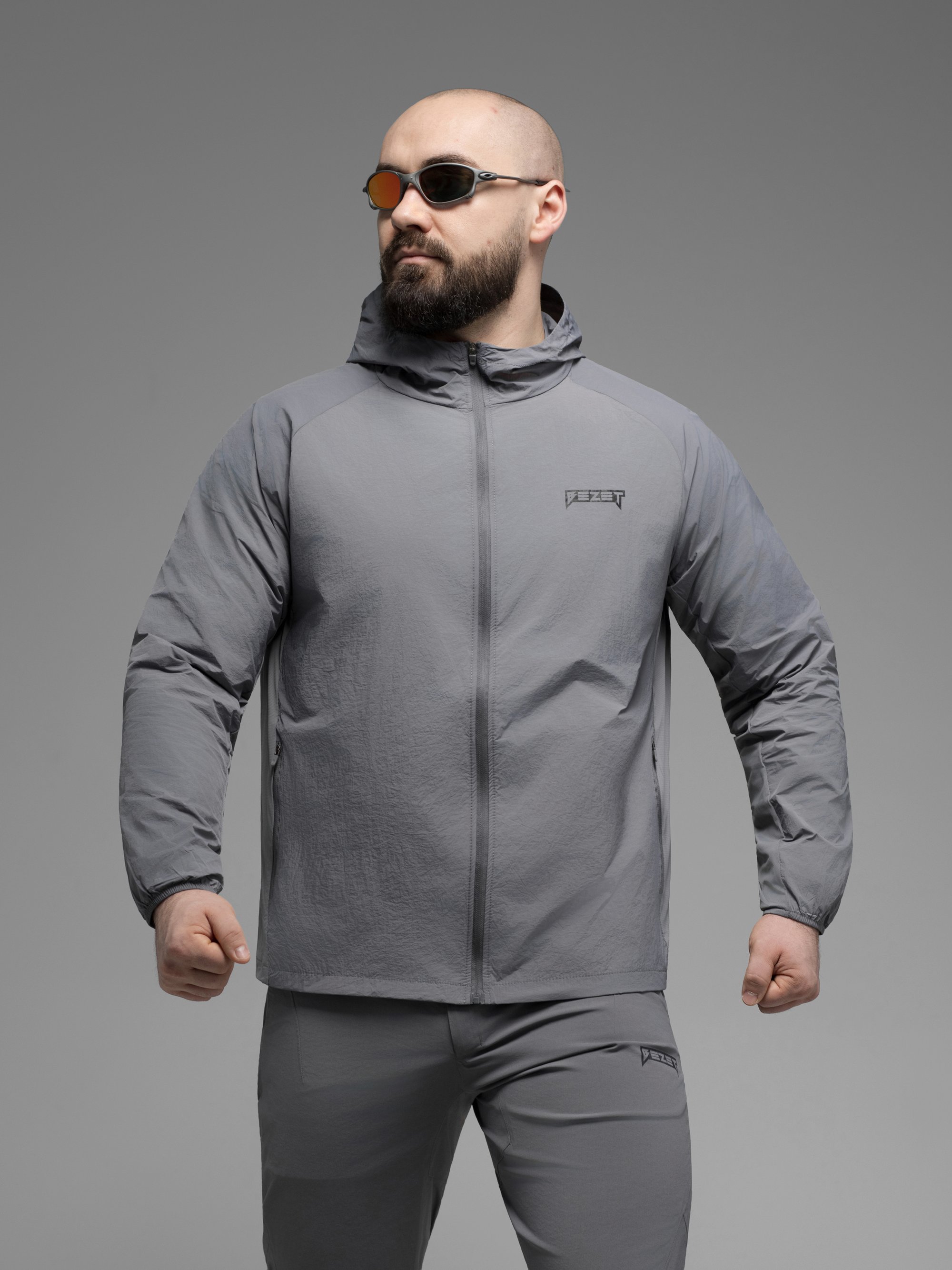 Куртка вітрівка BEZET Solguard UV 100 сірий - Фото 2