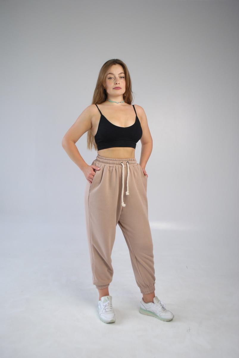 Жіночі спортивні штани оверсайз пудра Hi mate
