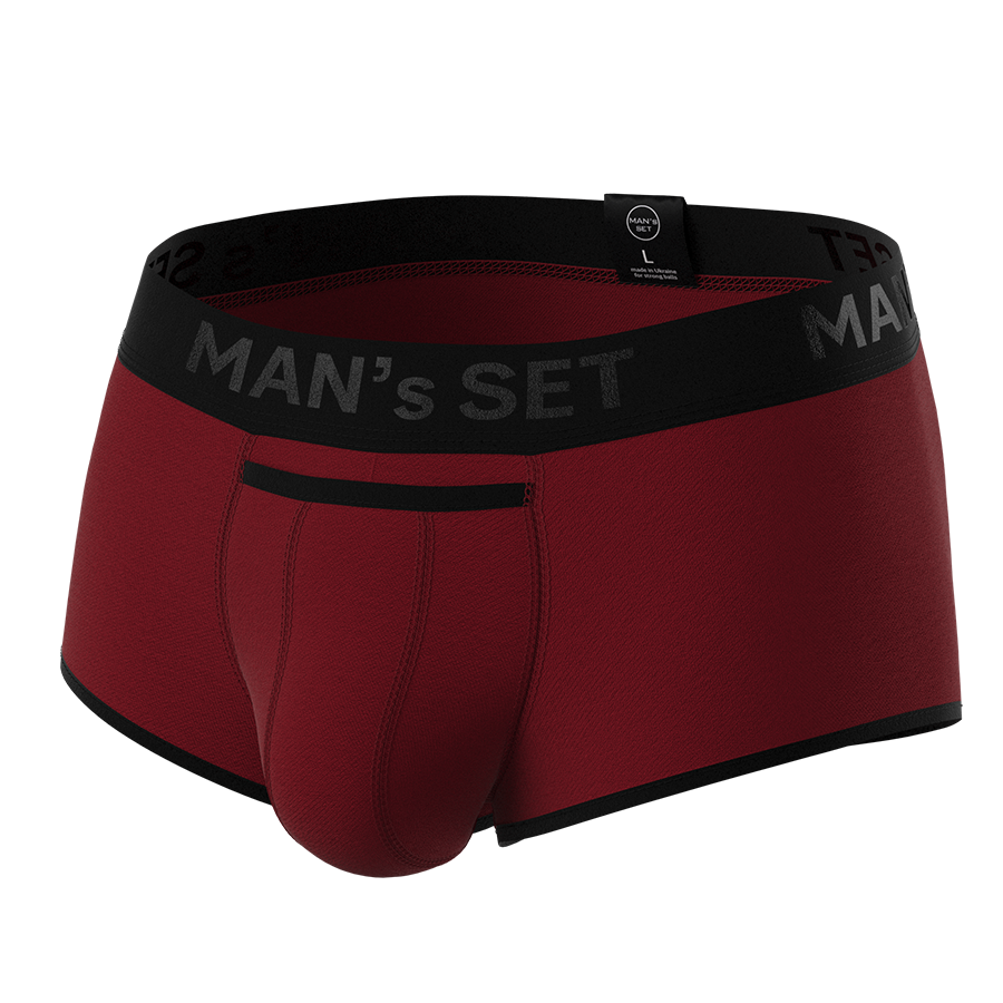 Мужские анатомические спортивные боксеры из хлопка "Black Series" Sport, бордовый MansSet