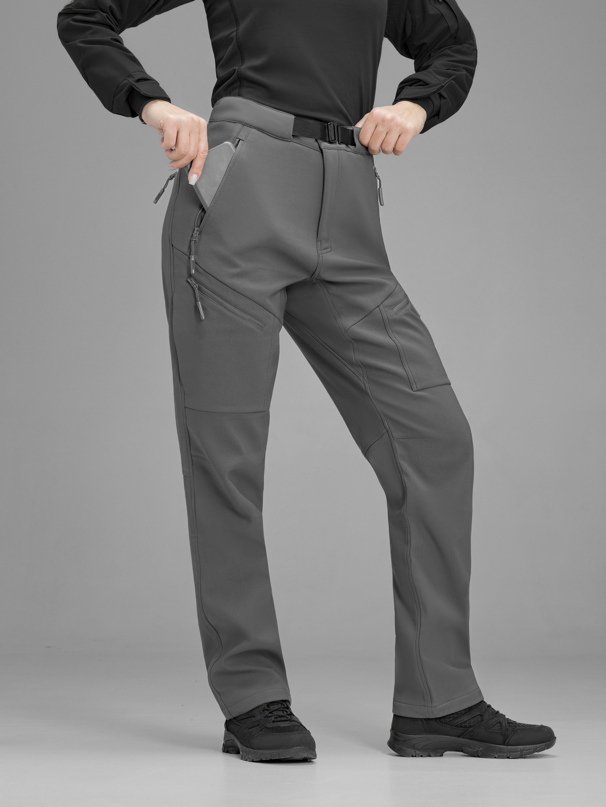 Брюки карго тактичні жіночі Softshell BEZET Techwear сірий - Фото 2