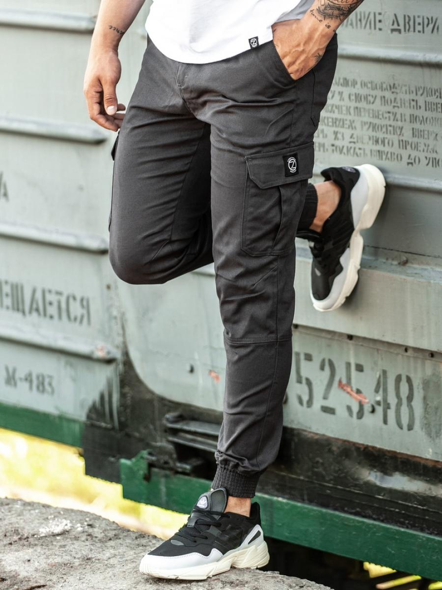 Карго брюки BEZET Basic dark iron