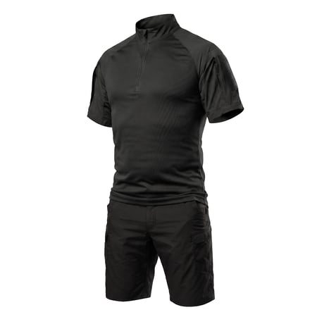 Тактический летний костюм с убаксом Combatant Raider Core короткий рукав и шортами Rip-Stop PolyCotton SPECPROM. Черный (00000007667) СПЕЦПРОМ КР