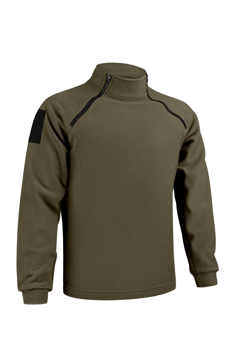Тактична флісова кофта реглан, темна олива PlusPlus