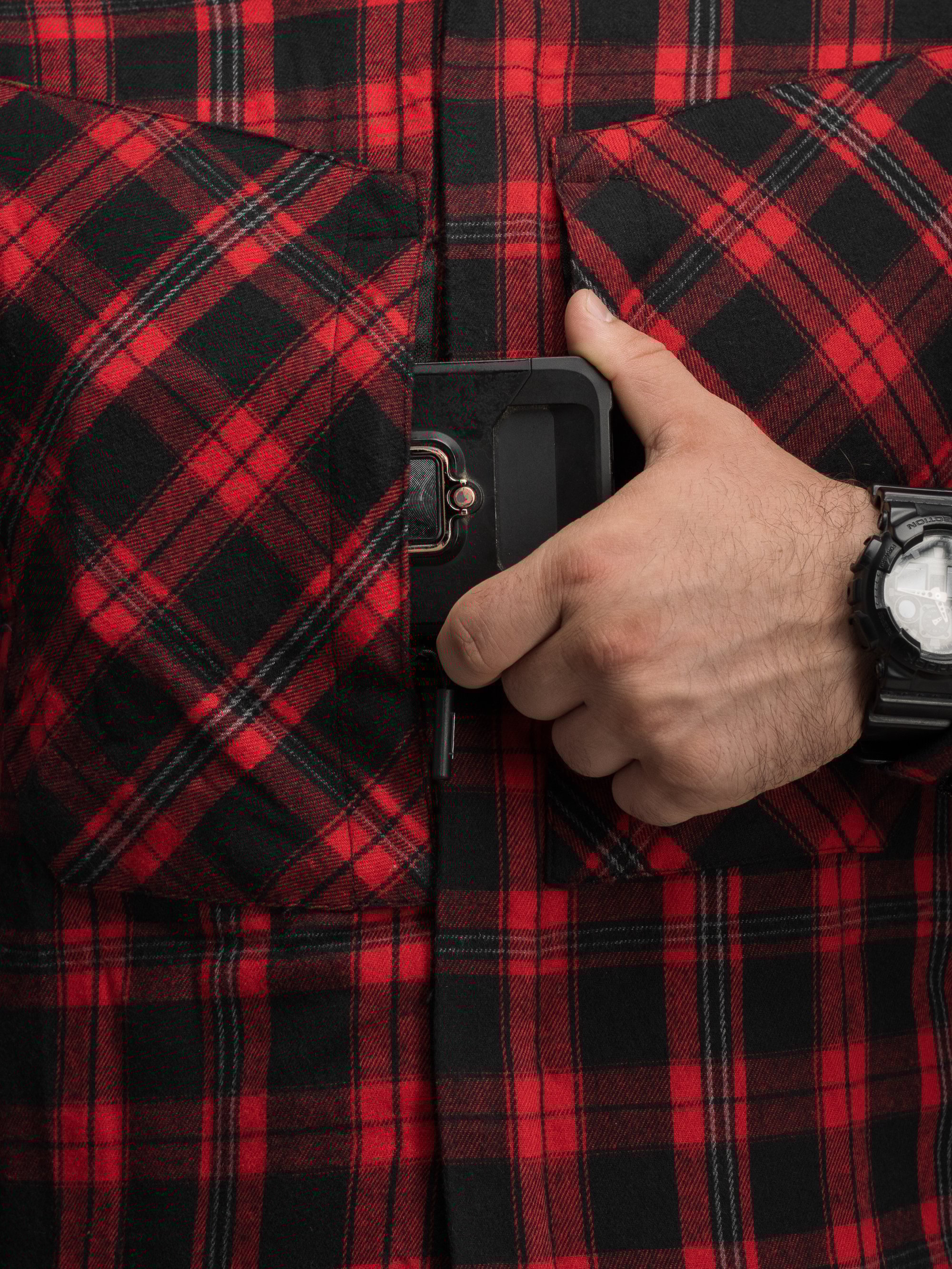 Сорочка фланелева BEZET Defender чорний/червоний - Фото 16