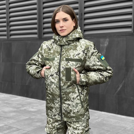 Військова зимова жіноча куртка піксель Motive POBEDOV