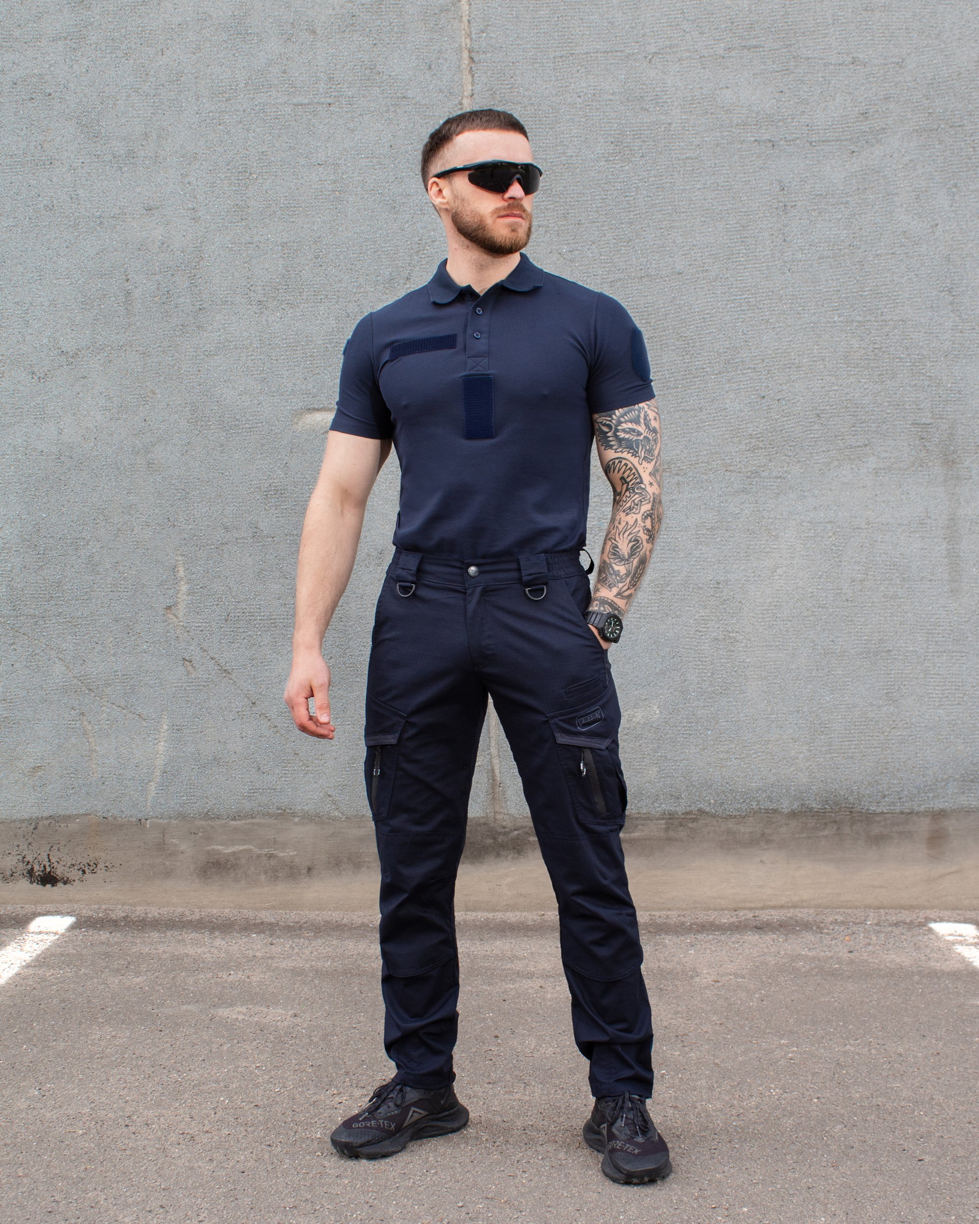 КОМПЛЕКТ (БРЮКИ КАРГО ТАКТИЧНІ BEZET ONYX СИНІЙ, ФУТБОЛКА ПОЛО ТАКТИЧНА ДСНС BEZET СИНІЙ) - Фото 3