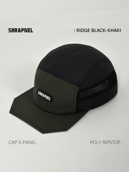 Кепка 5 panel SHRAPNEL Ridge black-khaki, п'ятипанелька чорна хакі