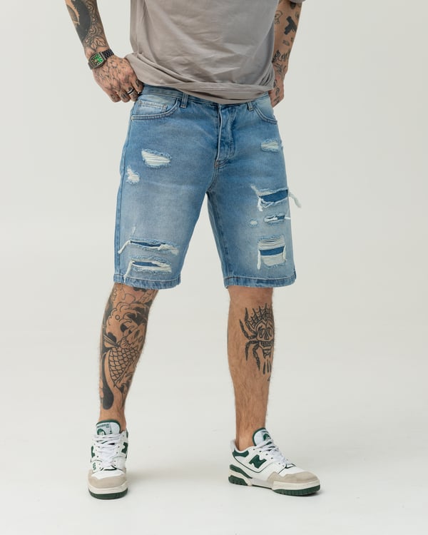 Блакитні шорти BEZET з перфорацією