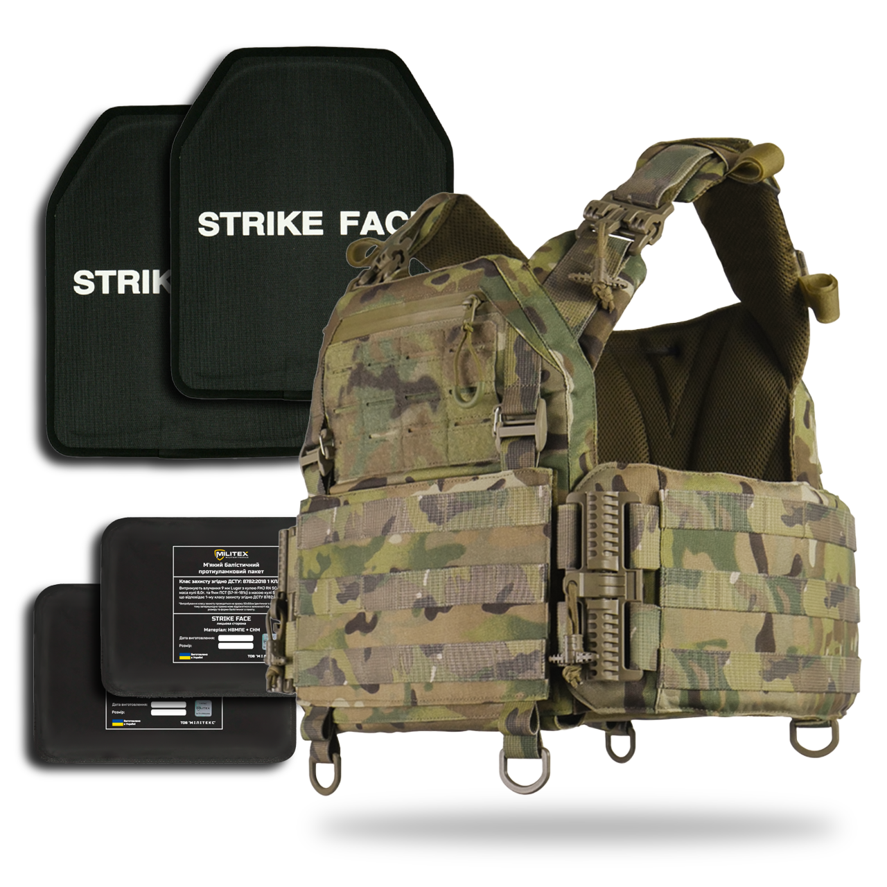 Плитоноска Kiborg Gen.2 Мультикам з бронеплитами та балістичним захистом KIBORG