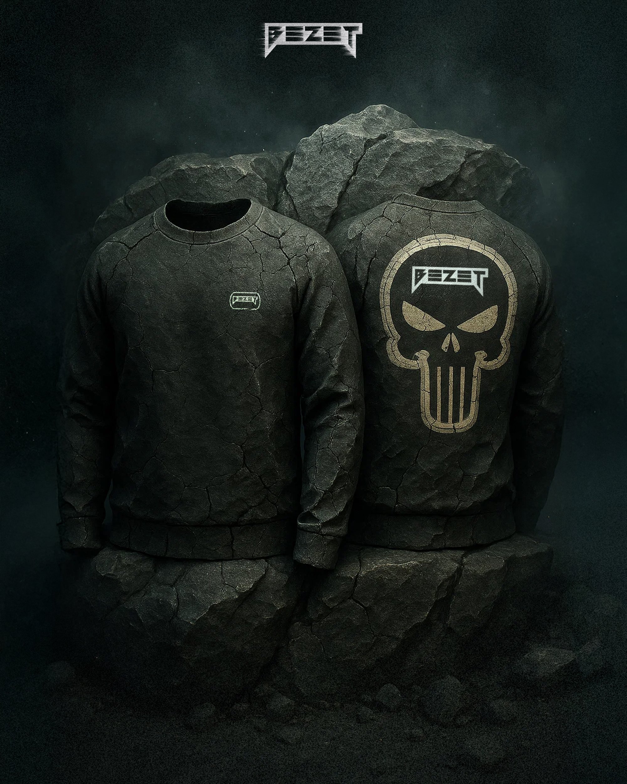 Кофта світшот BEZET Skull Unit чорний - Фото 15