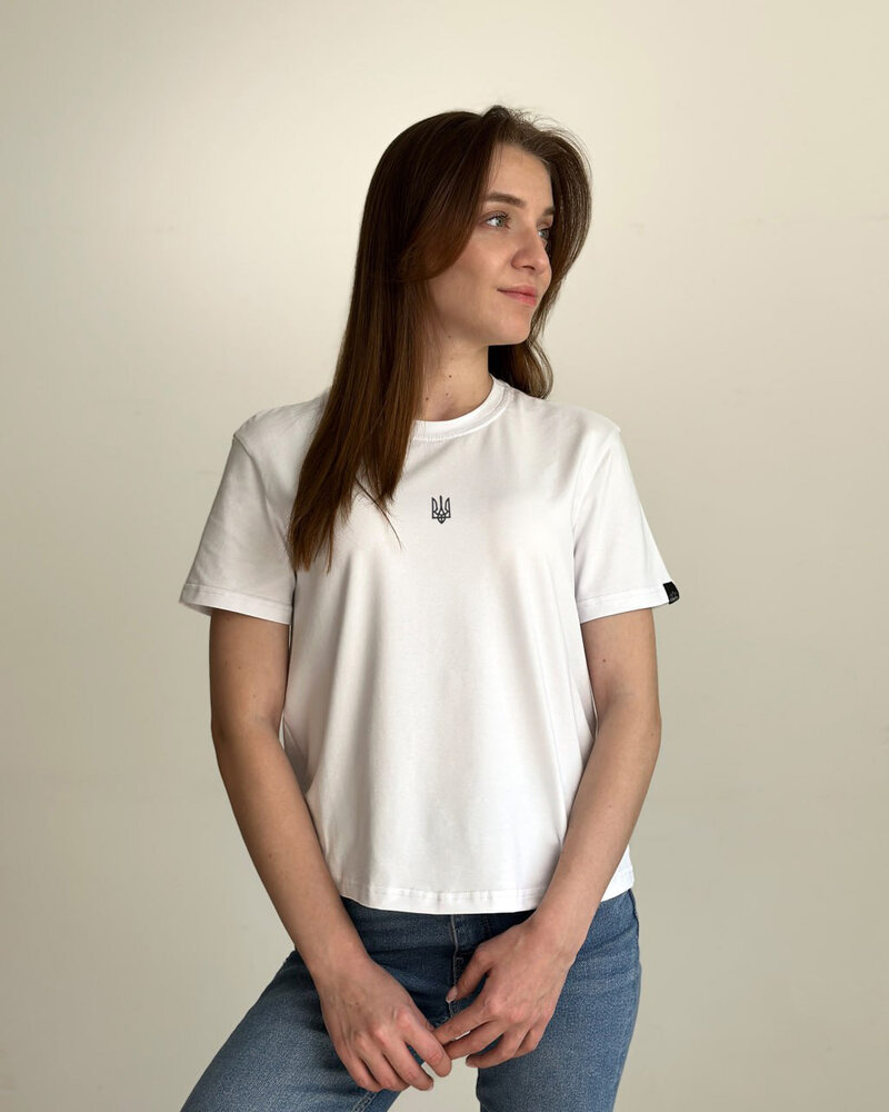 Біла базова жіноча футболка Pobedov Freedom