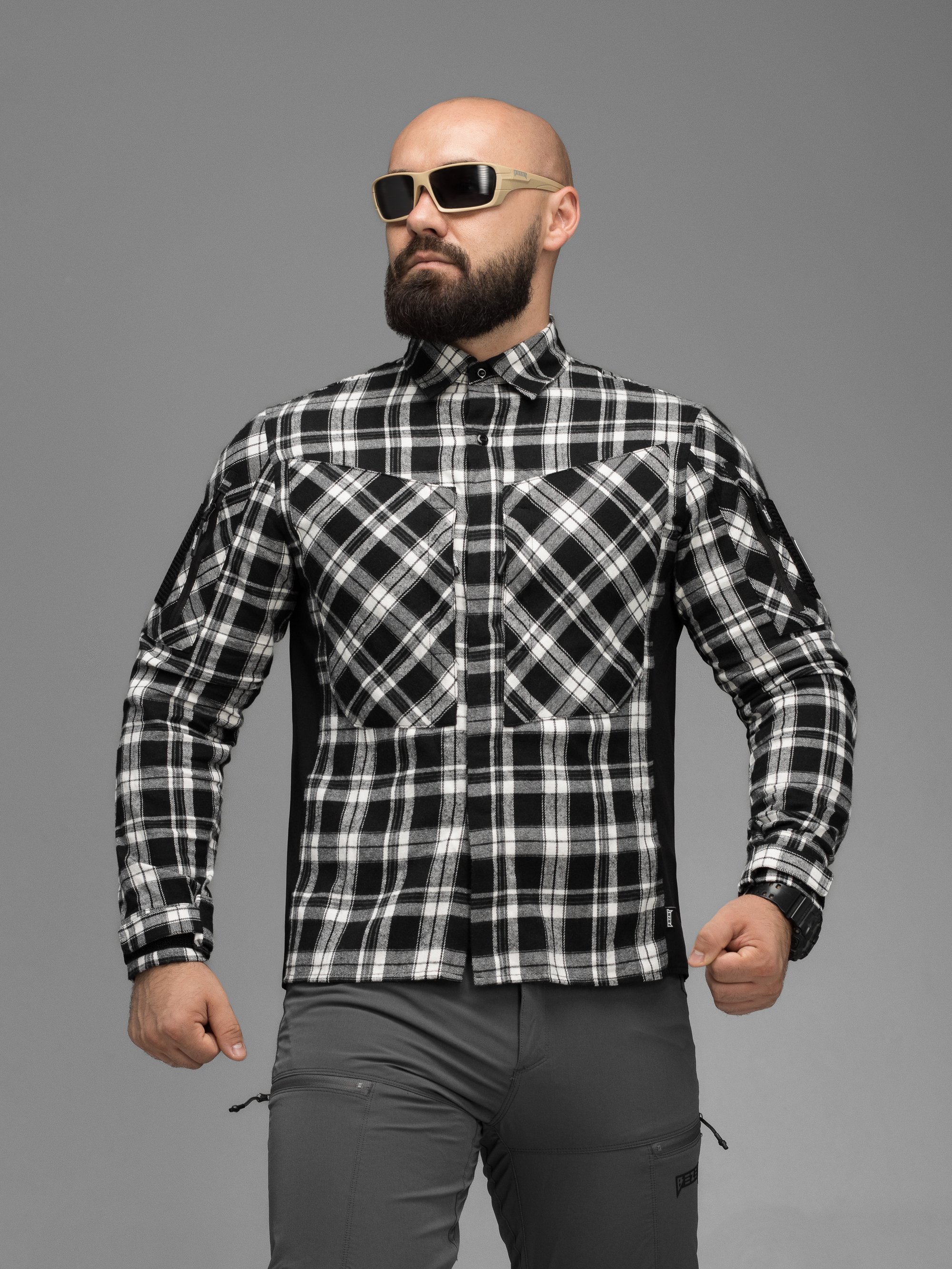 Сорочка фланелева BEZET Defender чорний/білий - Фото 9
