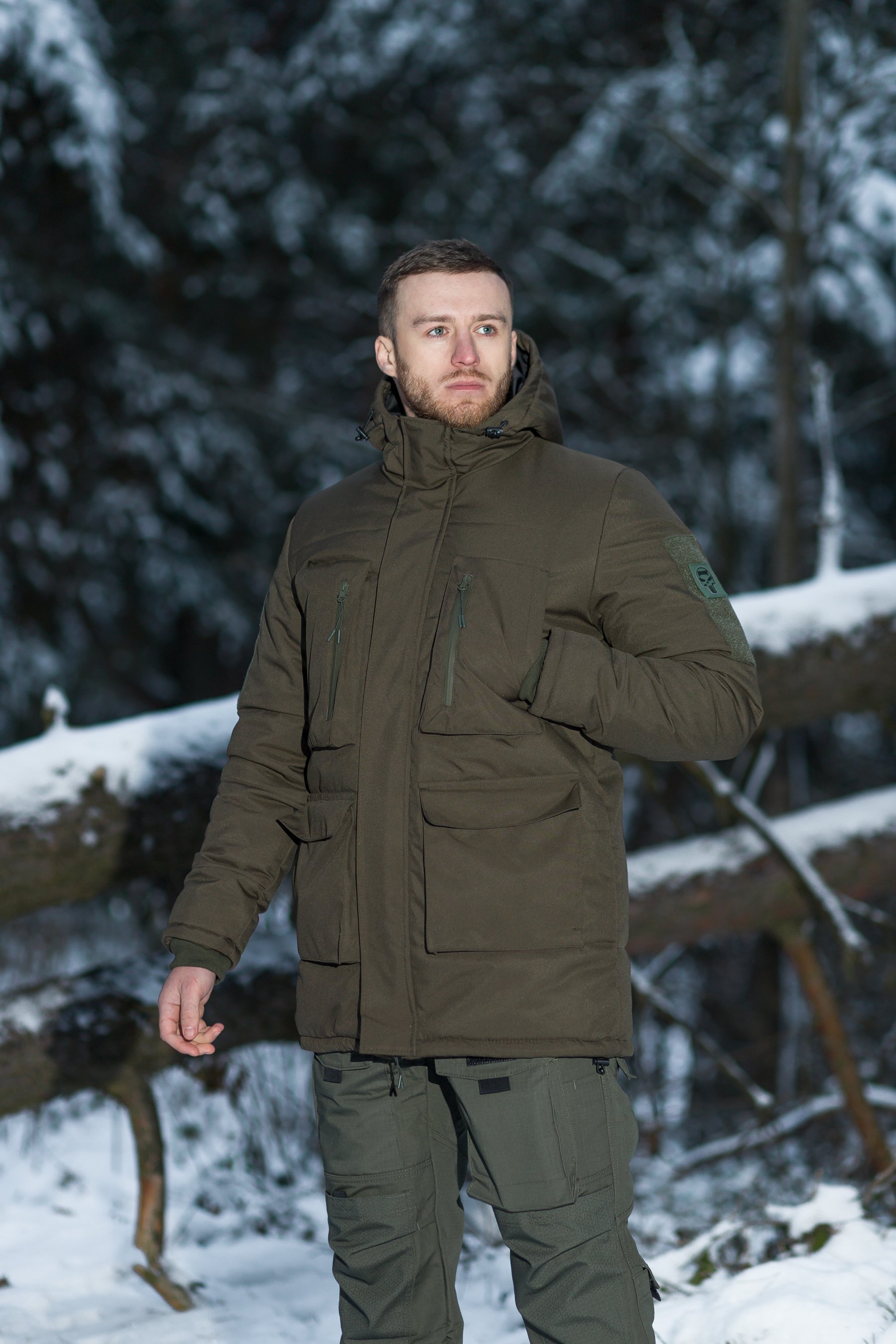 Комплект тактичний (Куртка парка зимова BEZET Ісландія хакі-Кофта флісова BEZET хакі-Штани карго теплі BEZET Alpha хакі) - Фото 10