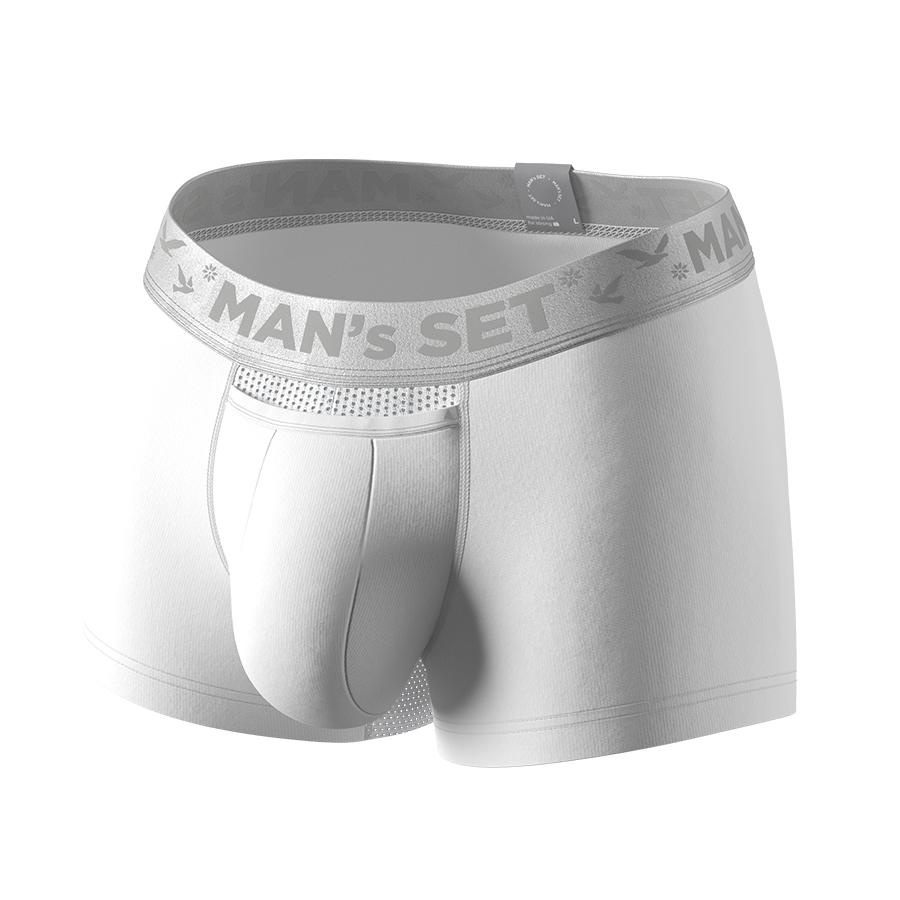 Чоловічі анатомічні боксери із бавовни з сіткою, Anatomic Classic Light, Silver Series, білий MansSet