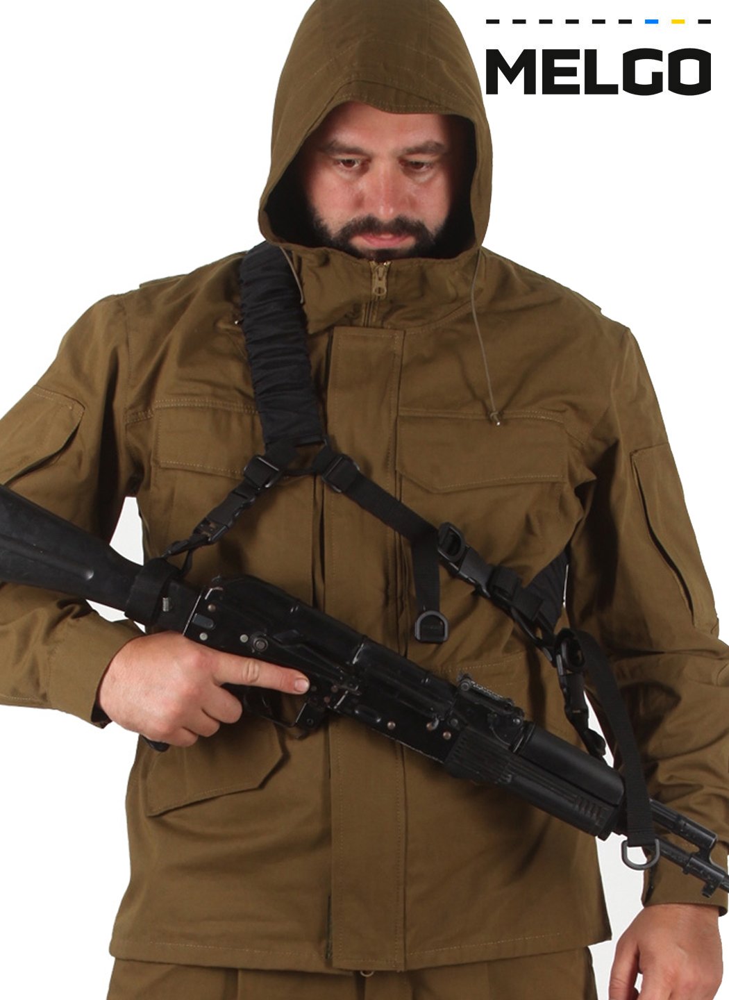 Ремінь збройовий трансформер трьхточковий Чорний Полікордура MELGO