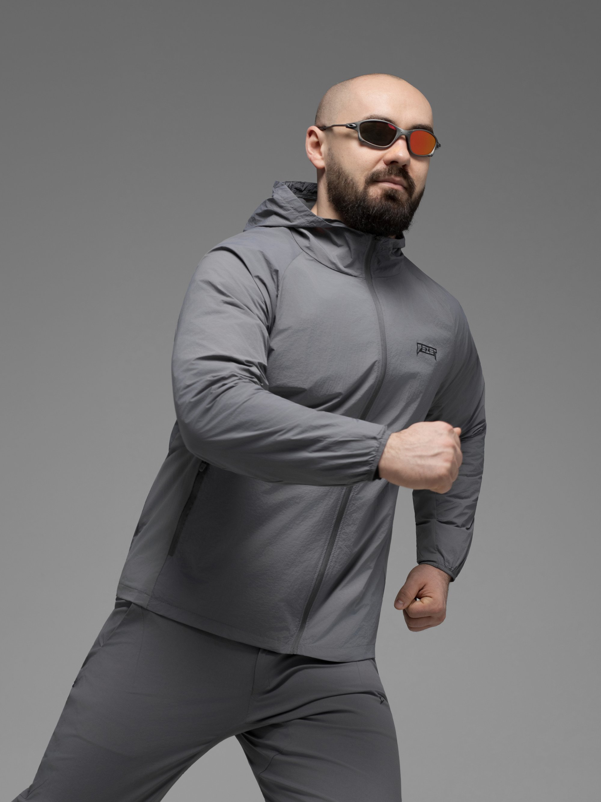 Куртка вітрівка BEZET Solguard UV 100 сірий - Фото 17