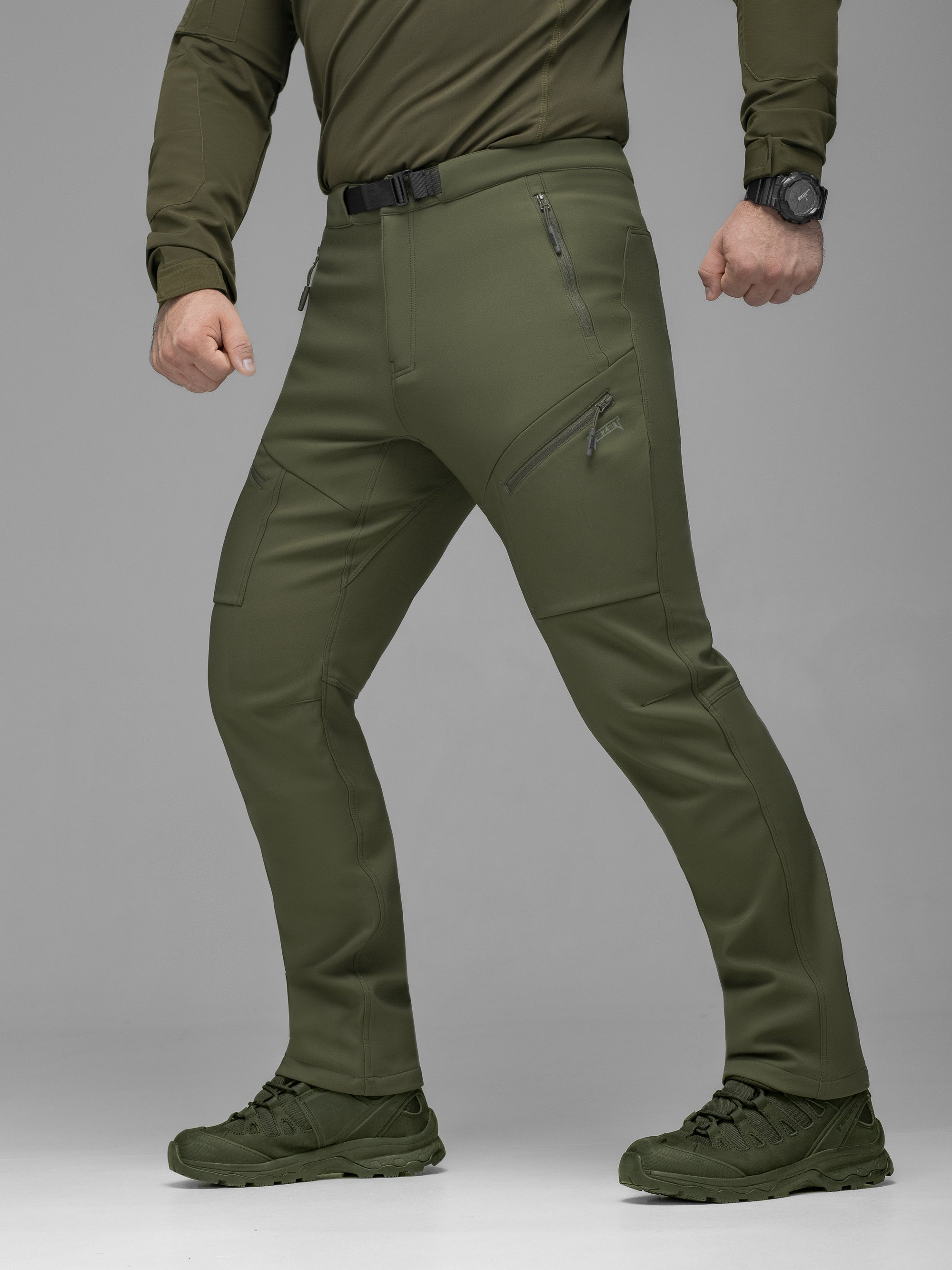 Штани карго тактичні Softshell BEZET Techwear хакі - Фото 5