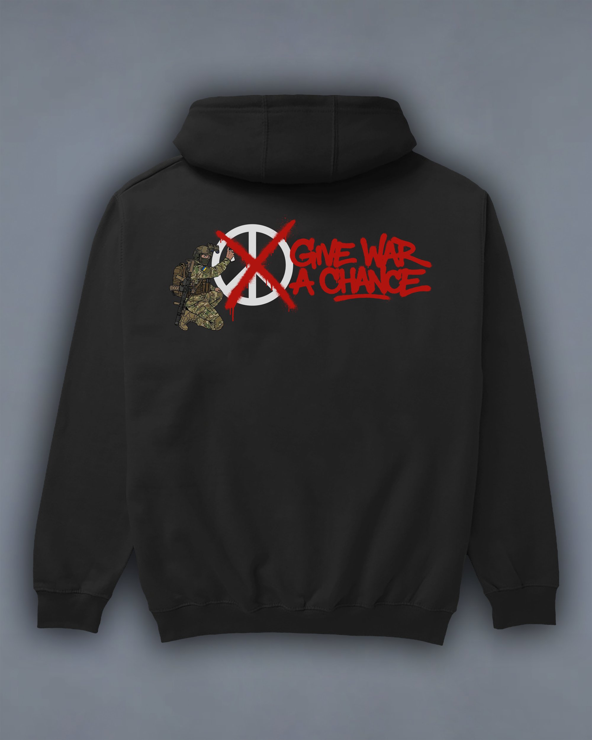 Худі на флісі / без флісу "Give War a Chance" back We feel