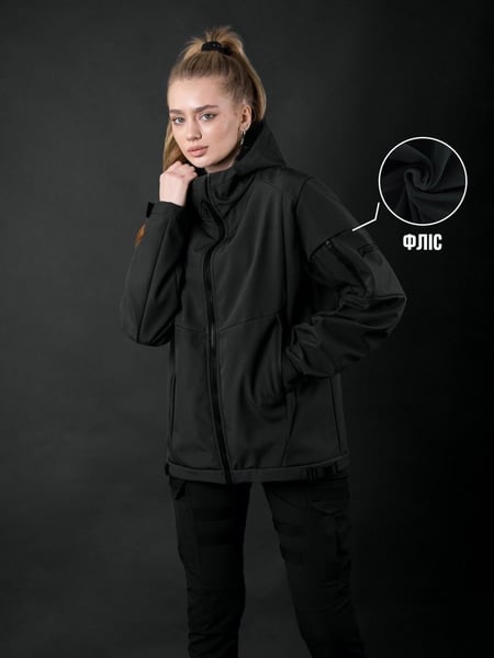 ЖІНОЧА КУРТКА SOFTSHELL BEZET РОБОКОП ЧОРНИЙ