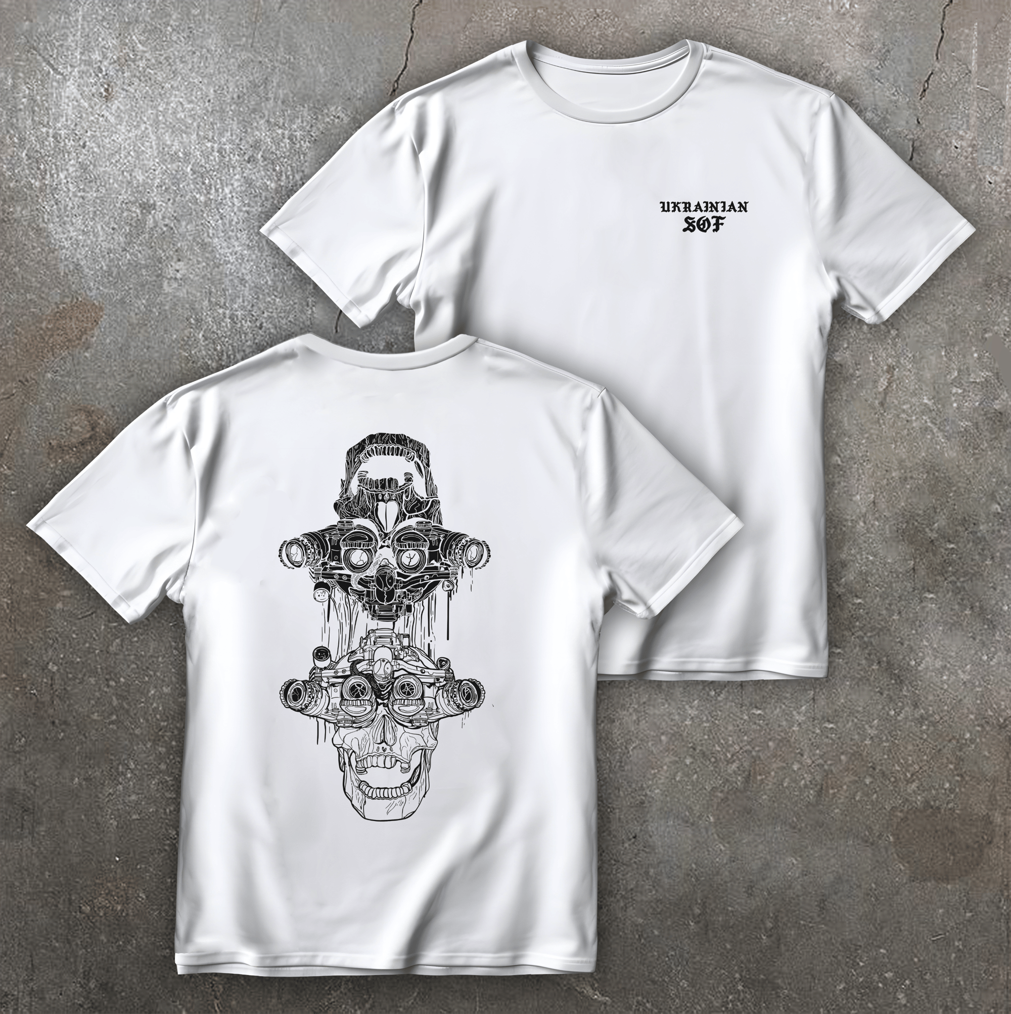 Футболка з принтом SOF біла We feel