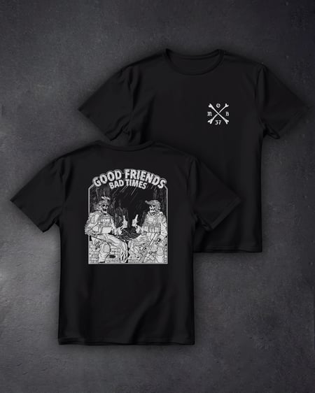 Футболка з принтом Good Friends Bad Times чорна We feel