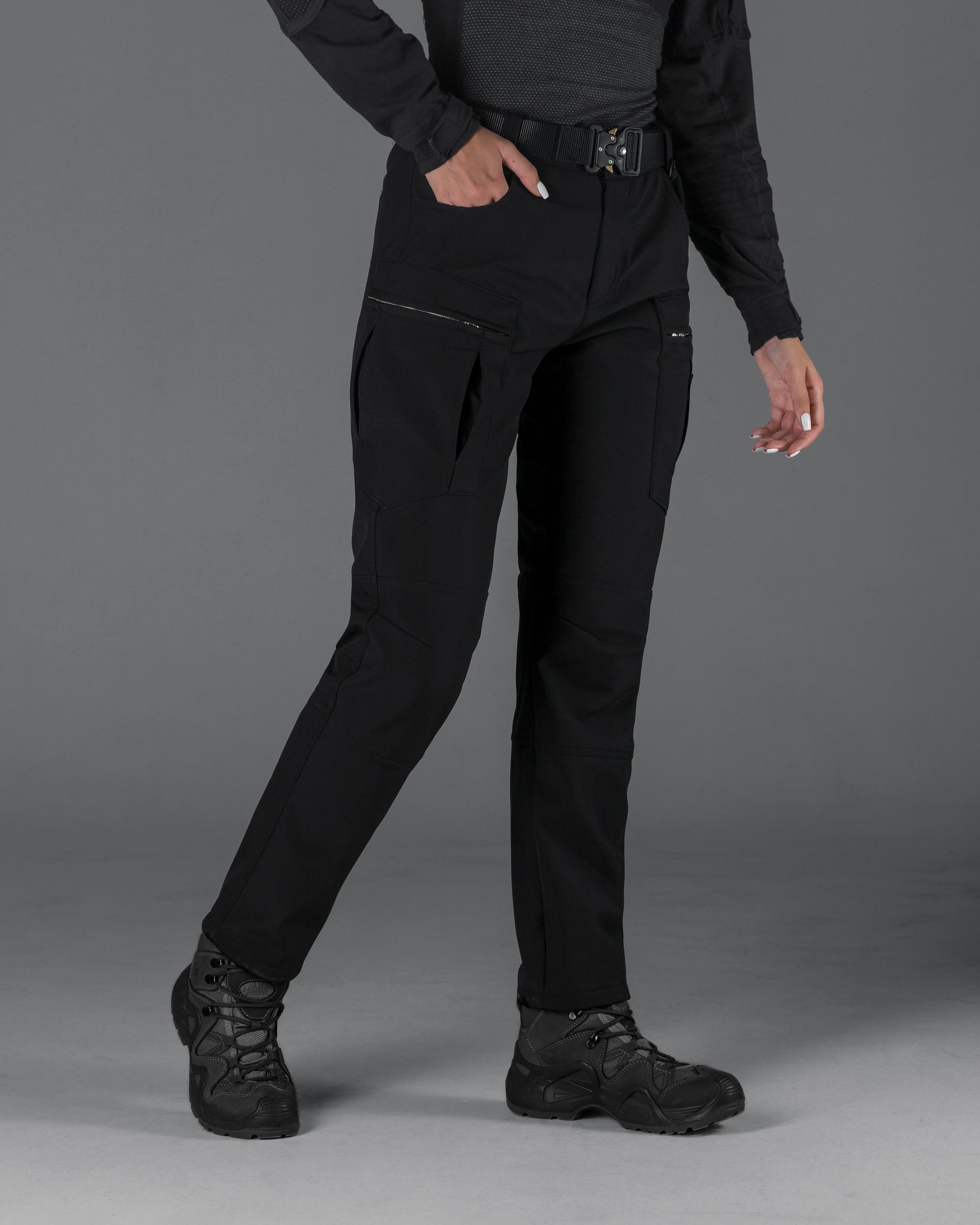 Зимові брюки карго жіночі тактичні Softshell BEZET Ешелон чорні - Фото 2