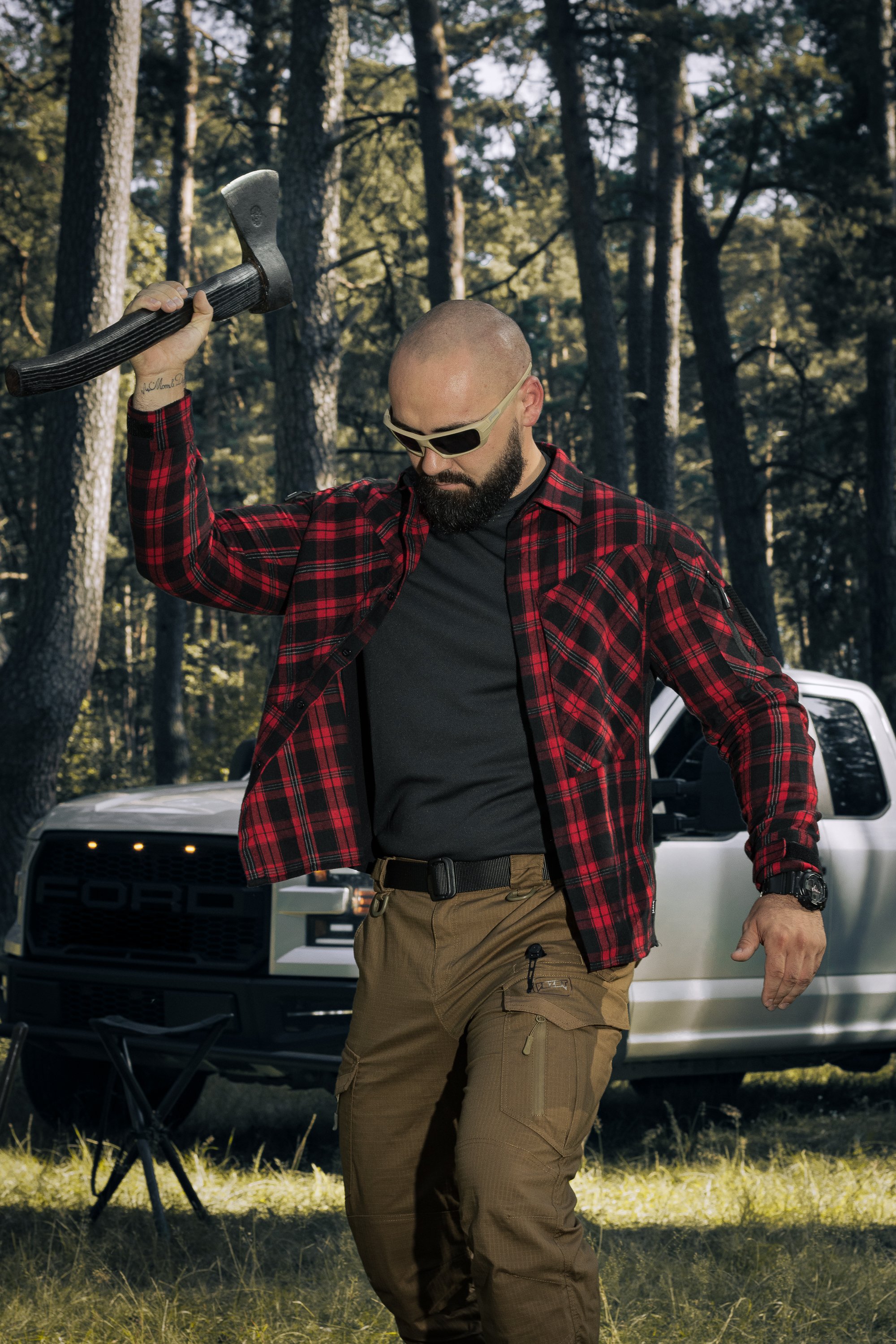 Сорочка фланелева BEZET Defender чорний/червоний - Фото 28