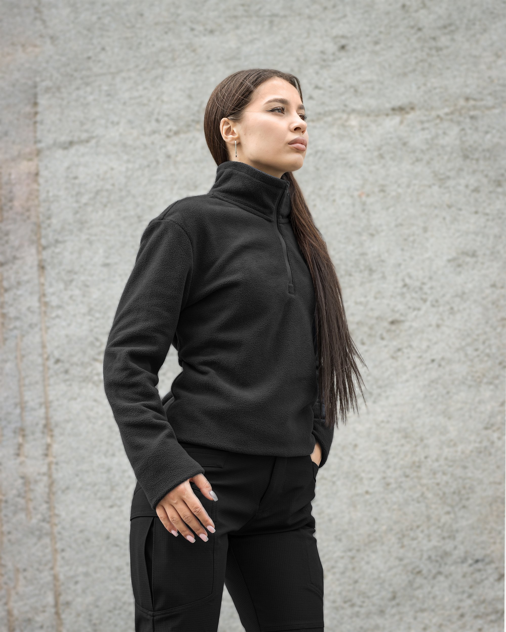 Кофта флісова Alpha чорний - Фото 2