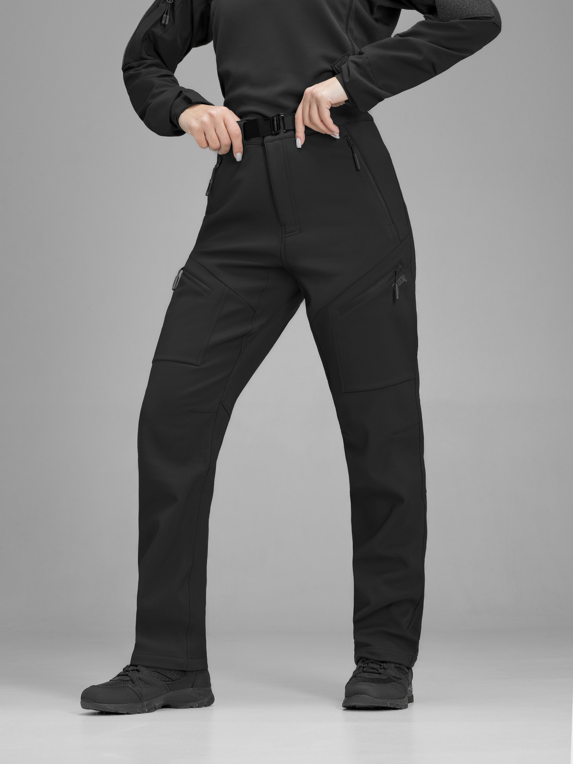 Штани карго тактичні жіночі Softshell BEZET Techwear чорний - Фото 1