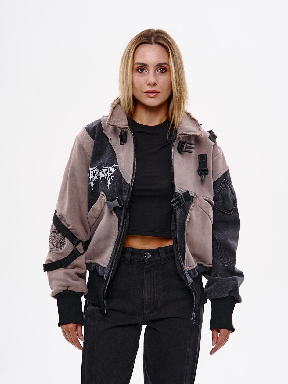 Жіночий бомбер із вареного деніму та котону "SM-2432" TURWEAR